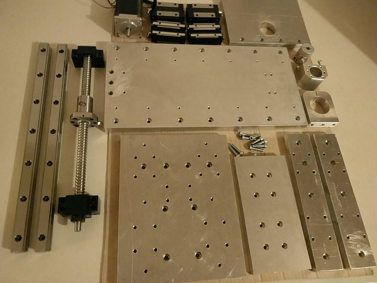 Die für die Z-Achse benötigten Bauteile